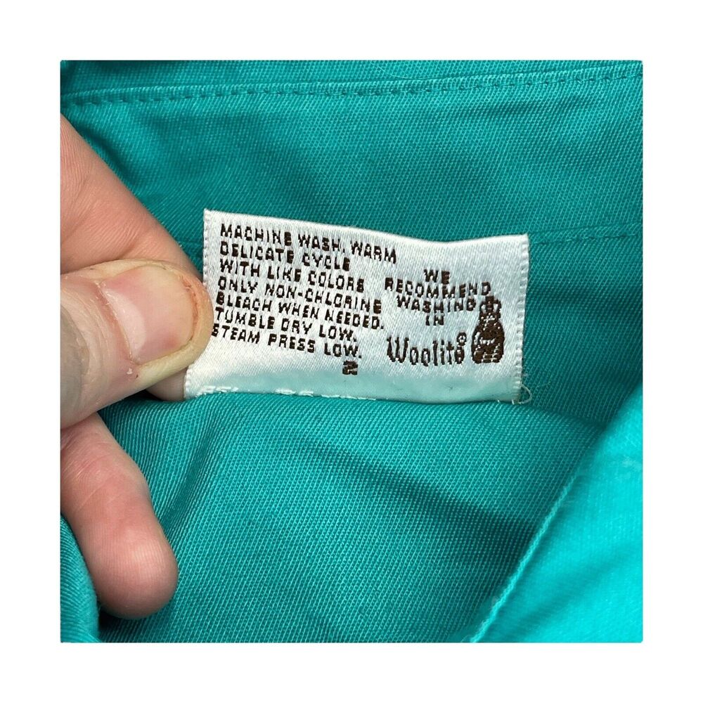 Country Suburbans Long-Sleeved Button-Down Jacket Teal Pockets Women’s Size 12 - Picture 7 of 8